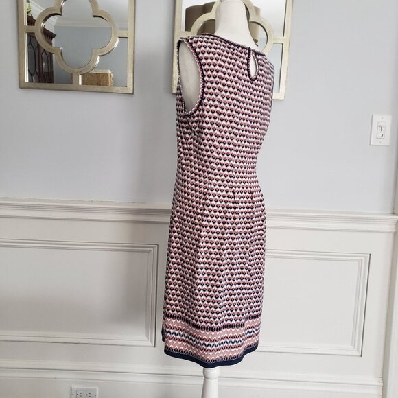 Max Studio XL Sleeveless Geometric Print Fit & Flare Stretchy Dress Pink Blue - Picture 7 of 13